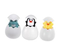 ORFOFE 3pcs Bath Floating Sprinkling Water Shower Eggs with Penguin Dinosaur Duck Random Colors for Safe Smooth Surface Bathtub Play Random Color