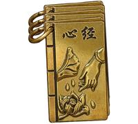 ORFOFE 3pcs Brass Buddhist Heart Sutra Amulet Pendants Keychain Set Retro Copper Craft Hanging Decor for Car Accessories and DIY Jewelry