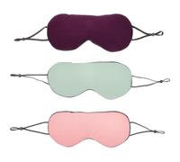 ORFOFE 3Pcs Breathable Sleeping Eye Mask Set with Adjustable Elastic Straps, Soft Pink, Light Blue, and Purple Mesh Covers for Home and Travel Sleep Aid
