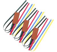 ORFOFE 3pcs Colorful Ribbon Page Markers with Pu Leather Base Multi-Page Bookmarks for Bible and Textbook Reading Practical and Decorative Silk Ribbon for Reading Progress Tracking