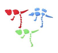ORFOFE 3pcs Dinosaur Sand Molds Set, Multi-color Red Green Blue Plastic Beach for Sand Play and Outdoor Sandbox Fun