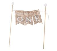 ORFOFE 3pcs Handmade First Birthday Cake Topper Banner Flags for Year Old Celebration Reusable Cake Decoration for All Unique Happy Birthday Party Accessory