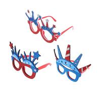 ORFOFE 3Pcs Independence Day Glasses Patriotic Usa Themed Eyewear Lightweight Reusable Red White Blue Sunglasses for Adults for Fourth of July Party Decorations and Nye Celebration