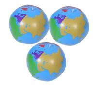 ORFOFE 3pcs Inflatable Globe Beach Balls PVC Educational Pool Floats for Outdoor Games Classroom Learning Party Favors with Vivid World Map