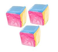 ORFOFE 3pcs Large Soft Educational Dice with Clear Card Slots for Insert Cards Colorful Six-sided Plush Cubes for Learning Games Math Teaching Aids and Story Cube Activities