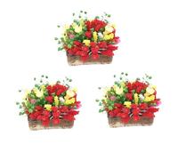 ORFOFE 3pcs Mini Artificial Potted Flowers for Dollhouse Garden Decor Realistic Tiny Greenery Ornaments for Fairy Garden Indoor Miniature Plants for DIY Landscape Low Maintenance Home