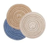 ORFOFE 3Pcs Miniature Doll House Floor Mats Set, Small House Carpet Accessories in Beige, Brown, and Blue for Dollhouse Decor and Pretend Play