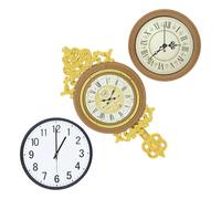 ORFOFE 3pcs Miniature Vintage European Style Hanging Clock Set for Dollhouse, Decorative Wall Pendulum Clock Accessories, Tiny House Furniture for Pretend Play