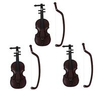 ORFOFE 3pcs Miniature Violin Models Vintage Style Mini House Decor Retro Musical Instrument Props for Dollhouse Interior Decoration