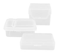 ORFOFE 3Pcs Multifunctional Card Organizer Boxes with Sturdy Clasps for Small Storage Containers Hard Card Protectors and Postcards Desktop Storage Holder for Study Game