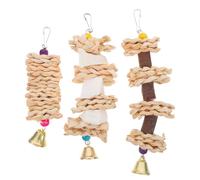 ORFOFE 3pcs Natural Straw Bird Parrot Accessories for Bird Cage Budgie Chewing for Beak Exercise Entertainment Woven Design