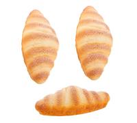 ORFOFE 3pcs Simulated Face Packaging Decoration Bread Artificial Realistic Food Decoration Faux Food for Staging Fake for Photography Props Model Fake French Croissant Orange Pu