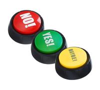 ORFOFE 3pcs Sound Buttons Yes No Maybe Electronic Prank Toy Game Button Prop for Party Boys and Girls Fun Plaything