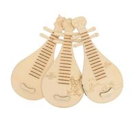 ORFOFE 3pcs Wooden Lute for DIY Hand-painted Educational Musical Instrument with Smooth Edges Unique Chinese-style Design Creative Performance Props for S Music and Art Development