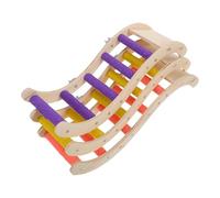 ORFOFE 3pcs Wooden Parakeet Ladder Exercise Stand with Swing for Small Parrots and Macaws Bird Cage Perch Climbing Platform to Encourage Active Play and Fitness