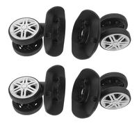 ORFOFE 4 Pairs Silent Double Row Luggage Wheels Replacement Kit, Universal Quiet Swivel Trolley Wheel Spare Parts for Suitcase Repair and Travel Trunks