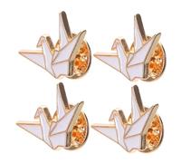 ORFOFE 4 Pcs Creative Origami Crane Brooch Pins for Women Cute Cartoon Zinc Alloy Safety Pins for Clothes Backpacks Versatile Fashion Accessories with Fine Detailing and Stylish