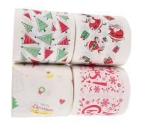 ORFOFE 4 Rolls Christmas Theme Roll Paper Holiday Sing Stocking Bathroom Funny Xmas Color Decorations Merry Festive Material Cute Toilet Paper Novelty Christmas Napkin Santa Claus Napkins