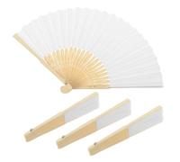 ORFOFE 4 Set Bamboo Folding Fan Ribs Kit Unpainted DIY Traditional Japanese Skeleton Frame for Painting Cosplay Props Lightweight Travel Friendly Craft Materials