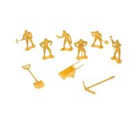 ORFOFE 4 Sets Engineering Worker Figurines Plastic Model Kit for Realistic Construction Team Miniature Tools and Figures for Micro Landscape Decoration and Educational Play