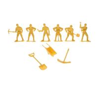 ORFOFE 4 Sets Engineering Worker Model Figurines for Realistic Plastic Construction Figures for Sand Table Layout and Micro Landscape Decoration Safe with Vivid Details