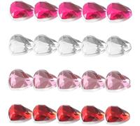 ORFOFE 400pcs Heart Shape Acrylic Rhinestones Flatback Gems for Crafts DIY Phone Case Decoration Mixed Light Red Pink White Colors Flat Back Rhinestones for Jewelry Scrapbooking and