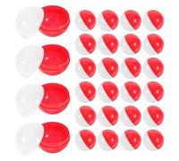 ORFOFE 40pcs Empty Round Vending Machine Balls Plastic Fillable for Gumball Machines DIY Craft Supplies Party Favors and Prize Containers in Classic Red White