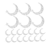 ORFOFE 40pcs Jewelry Charms Lunar Solar Pendant Moon Pendant Necklace Sun and Moon Jewelry Filigree Vintage Silver