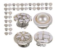 ORFOFE 40pcs No Sew Blazer Buttons Decorative Safety Button Pins for Jeans and Coats Instant Replacement for Dresses Easy Clip Clothing Fasteners for DIY Projects and Gap Coverage