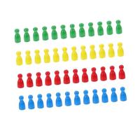 ORFOFE 48pcs Wooden Flight Chess Pieces Human Shape Educational Board Game Accessories for Adults Portable Logic Training in Colors Red Yellow Blue Green