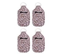 ORFOFE 4pcs 30ml Hand Bottle Cover Set Lightweight Neoprene Material with Key Ring Portable Refillable Bottle Pouch for Hand Sanitiser and Lip Gloss