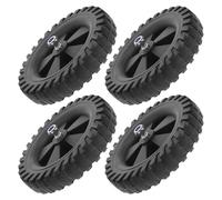 ORFOFE 4Pcs 6.4 Inch Black Rubber Caster Wheels for Air Compressor and Lawn Mower 1.2Cm Bore Diameter, Anti-Slip Shock Absorption Industrial Replacement Wheels for Quiet Mobility