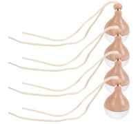 ORFOFE 4Pcs 8Ml Car Oil Diffusers Hanging Perfume Pendant Set with Beech Wood Cap and Frosted Glass Bottle, Car Aromatherapy Essential Oil Diffuser for Automotive Interior Decoration