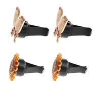 ORFOFE 4pcs Car Vent Clips Air Freshener Set - Alloy Rhinestone Butterfly Sunflower Aromatherapy Diffuser, Vehicle Air Outlet Perfume Decoration for Car Interior