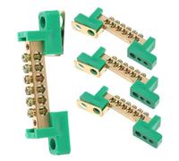 ORFOFE 4pcs Copper Grounding Bus Bar Terminal Strip Electrical Distribution Block for Residential Commercial Industrial Wiring High Temperature Resistant Safe Connection