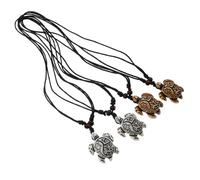 ORFOFE 4pcs Creative Resin Turtle Pendant Necklaces with Rhinestones European American Style Animal Charm Jewelry Polished Finish Unique Gift for Friends and Family