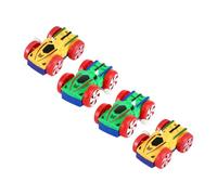 ORFOFE 4pcs Double Sided Cartoon Clockwork Car for Boys and Bright Wind Up Playthings with Easy Grip Colorful Gift and Decoration Random Color