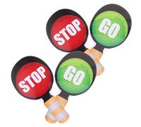ORFOFE 4pcs Double-Sided Handheld Traffic Stop Signs for Red and Green Traffic Light Kit Road Safety Play Signs for Classroom and Home Education