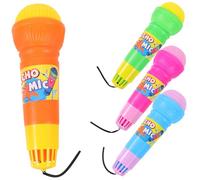 ORFOFE 4pcs Echo Microphone Lightweight Plastic Fake Mic Props for Stage Play Photography Performance in Mixed Colors