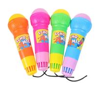 ORFOFE 4pcs Echo Microphone Lightweight Plastic Simulated Mic for Birthday Parties Stage Performance Gift Compact Mid Multi Color