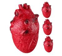 ORFOFE 4pcs Halloween Bloody Heart Props Realistic Human Organ Decorations for Horror Themed Parties Indoor Outdoor Reusable Creepy Body Part Accent