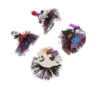 ORFOFE 4pcs Halloween Pet Hair Accessories Lightweight Spooky Hair Clips for Dogs and Cats with Spider Web Design for Costume Pairing and Festive Party Decorations
