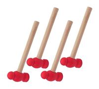 ORFOFE 4pcs Hammer Wooden Pretend Play Tools Smooth Durable Fake Mallet for Role Play Educational Pounding Game Safe Ergonomic Handle
