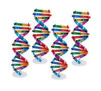 ORFOFE 4pcs Human Dna Double Helix Model Scientific Gene Structure Educational Toy for Students Classroom Biology Teaching Diy Molecular Structure Kit