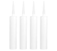 ORFOFE 4Pcs Large Diameter Empty Caulk Tubes Aluminium Foil Seal, Reusable Caulking Sealant Tubes for Filling, White Wide Mouth Caulk Sealant Cartridges Suitable for Home and Professional