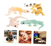 ORFOFE 4pcs Lifelike Gecko Figurines Soft Plastic Miniature Animal Models Educational for Realistic Reptile Statues Home Decor and Learning Aid