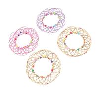ORFOFE 4Pcs Mandala Enchanted Flower Basket Set, 36-Variation Miniature Metal Wire Ornaments for and Adults, Stress Mandala Wire Hoop Rings, Versatile Garden and Play Random Color