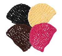 ORFOFE 4pcs Mesh Hair Net Sleeping Cap for Women Breathable Elastic Crochet Snood Hat Reusable Hair Wrap From Tangles and Breakage Comfortable Fit for Various Head