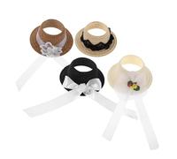 ORFOFE 4pcs Mini Fabric Hats for Dolls Creative DIY Craft Accessories Compact Decorative Mini Magician Bowler Hats for Role-playing and Holiday Party Ornaments