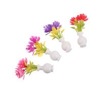 ORFOFE 4pcs Miniature Dollhouse Mini Flower with Artificial Potted Flowers Realistic for Desk Decor Fairy Garden DIY Crafts